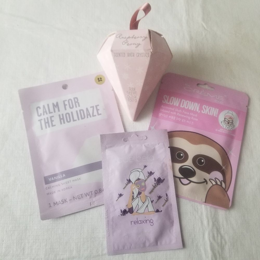 Mixed Lot of Skin Care Facial Masks and Bath Crystals Set of Skincare Products